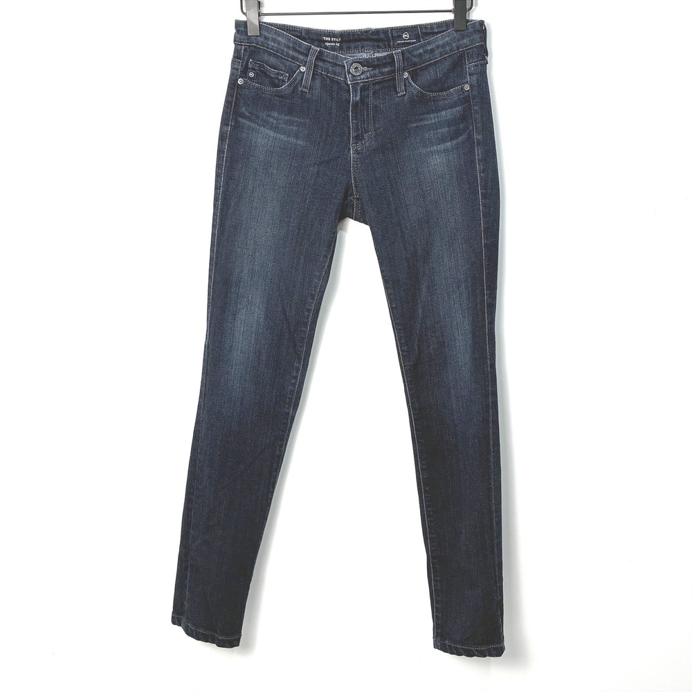AG Adriano Goldschmied The Stilt Cigarette Leg Jeans Dark Wash Indigo 25R
